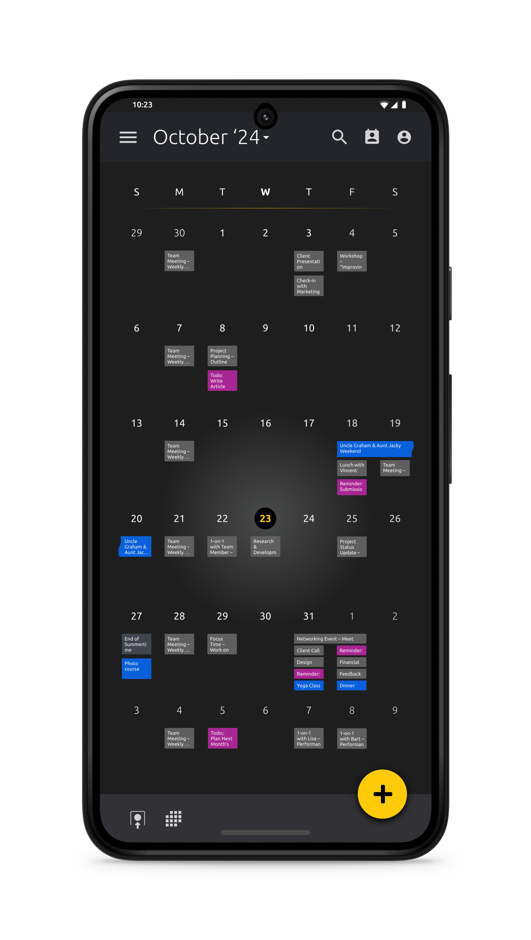 screen calendar